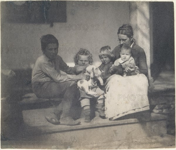 [Frances Crowell with Unidentified Boy, Katie, James, and Frances Crowell], 1890., 1890. Creator: Thomas Eakins.