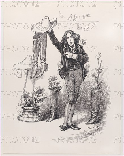 Wilde on Us. Something To "Live Up" To in America, June 10, 1882., June 10, 1882. Creator: Thomas Nast.