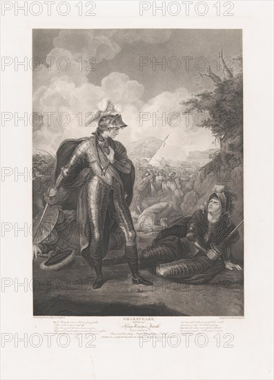 Prince Henry, Hotspur and Falstaff (Shakespeare, King Henry..., first published 1796; reissued 1852. Creator: Thomas Ryder.