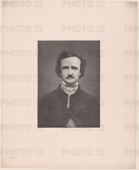 Portrait of Edgar Allan Poe, 1880., 1880. Creator: Timothy Cole.