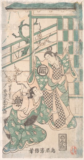 Scene From the Drama "Hatsu-tori Kuruma Genji", dated 1749., dated 1749. Creator: Torii Kiyomasu I.