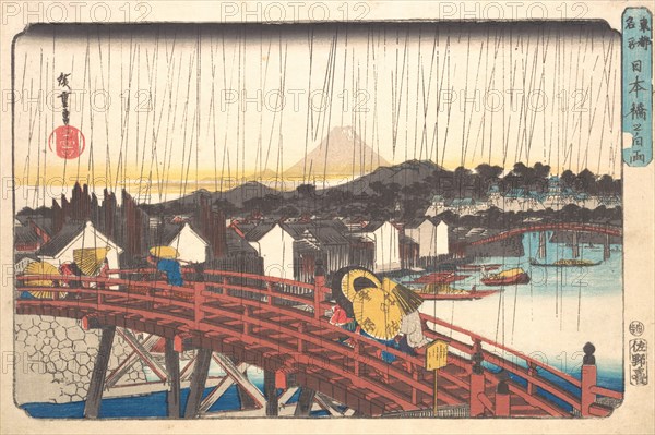 Sunshower at Nihonbashi, 1833-34., 1833-34. Creator: Ando Hiroshige.