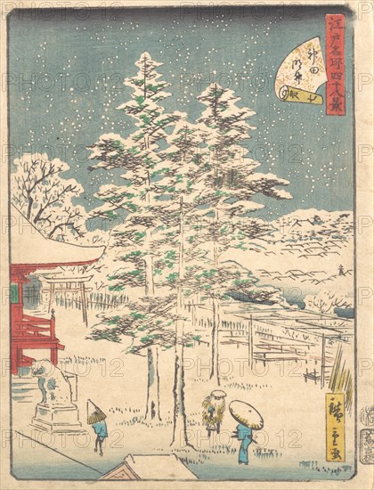 Kanda Temple Snow, 1861., 1861. Creator: Ando Hiroshige.