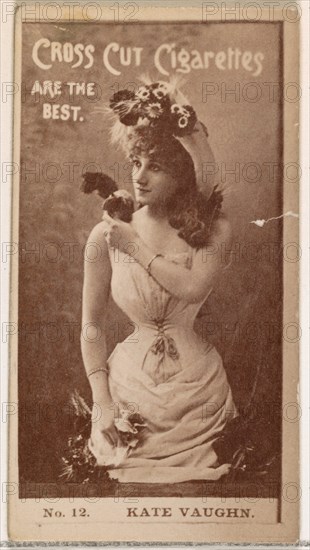 Card Number 12, Kate Vaughn, from the Actors and Actresses series (N145-2) issued by Duke..., 1880s. Creator: Unknown.