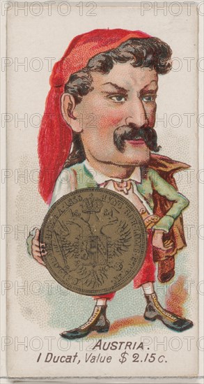 Austria, 1 Ducat, from the series Coins of All Nations (N72, variation 1) for Duke brand c..., 1889. Creator: Unknown.