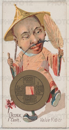 China, 1 Cash, from the series Coins of All Nations (N72, variation 1) for Duke brand ciga..., 1889. Creator: Unknown.