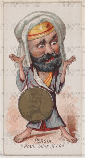 Persia, 5 Kran, from the series Coins of All Nations (N72, variation 2) for Duke brand cig..., 1889. Creator: Unknown.