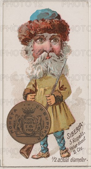 Siberia, 5 Kopeks, from the series Coins of All Nations (N72, variation 1) for Duke brand ..., 1889. Creator: Unknown.