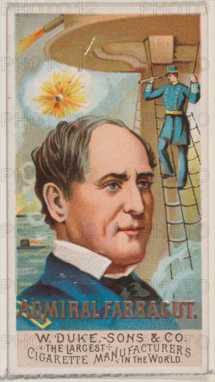Admiral Farragut, from the series Great Americans (N76) for Duke brand cigarettes, 1888., 1888. Creator: Unknown.