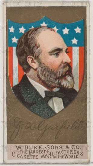 James A. Garfield, from the series Great Americans (N76) for Duke brand cigarettes, 1888., 1888. Creator: Unknown.