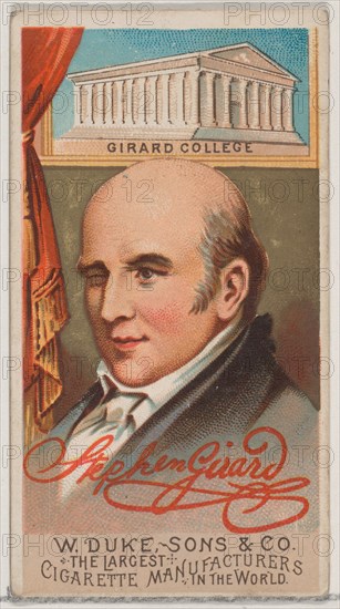 Stephen Girard, from the series Great Americans (N76) for Duke brand cigarettes, 1888., 1888. Creator: Unknown.