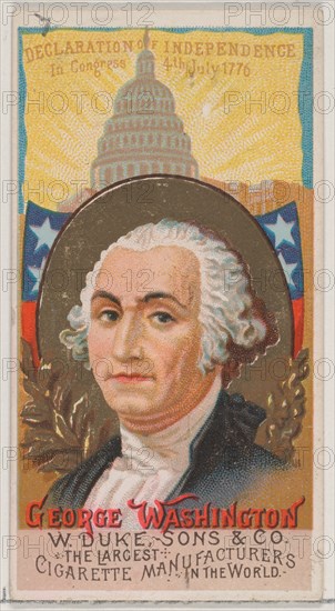 George Washington, from the series Great Americans (N76) for Duke brand cigarettes, 1888., 1888. Creator: Unknown.