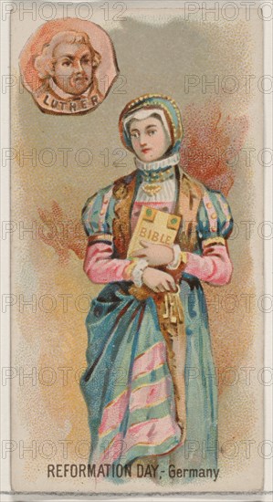 Reformation Day, Germany, from the Holidays series (N80) for Duke brand cigarettes, 1890., 1890. Creator: George S. Harris & Sons.