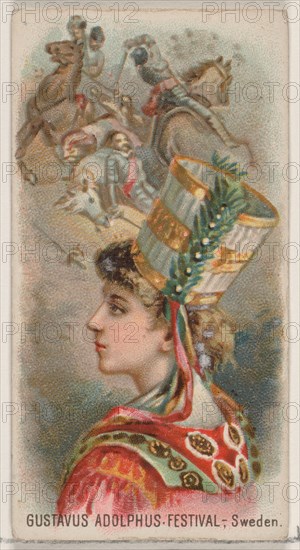 Gustavus Adolphus Festival, Sweden, from the Holidays series (N80) for Duke brand cigarett..., 1890. Creator: George S. Harris & Sons.