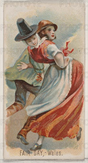 Fair Day, Wales, from the Holidays series (N80) for Duke brand cigarettes, 1890., 1890. Creator: George S. Harris & Sons.