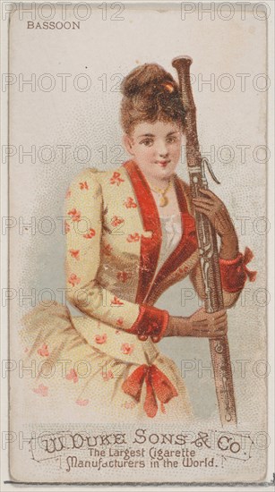 Bassoon, from the Musical Instruments series (N82) for Duke brand cigarettes, 1888., 1888. Creator: Schumacher & Ettlinger.