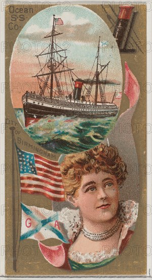 Ocean Steamship Company, from the Ocean and River Steamers series (N83) for Duke brand cig..., 1887. Creator: Unknown.