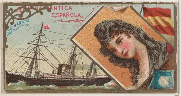 Steamship Habana, Transatlantica Espanola, from the Ocean and River Steamers series (N83) ..., 1887. Creator: Unknown.