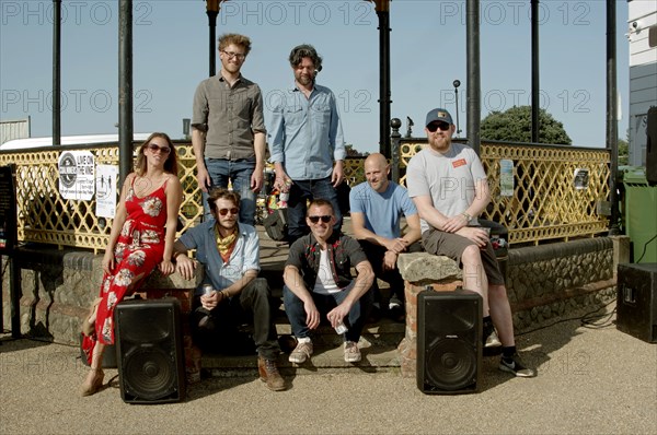 The Coalminers; Spencer Brown, Kat Eaton, Tommy Hare, Arthur Lea, Pat Levett, Ben Somers, Rob Updegraff, The Coalminers, Jazz on the Vine, Sevenoaks, Kent, 13 Sep 2020.