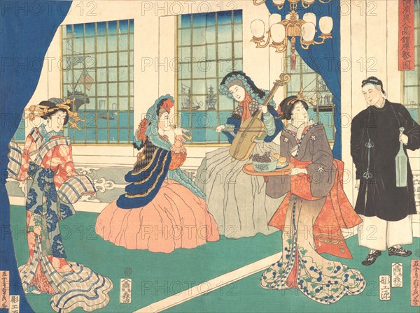 Drawing Room of a Foreign Business Establishment in Yokohama, 9th month, 1861.