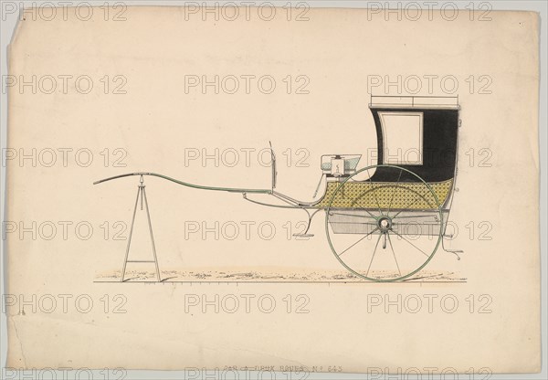 Design for "Car à Deux Roues" (Vehicle with two wheels), ca. 1870.