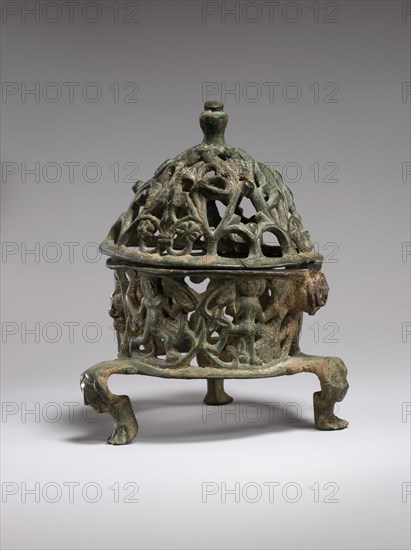 Censer Frame with Inhabited Vine Scroll, Byzantine, 6th century.