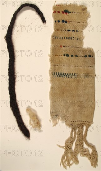 Textile Fragments and braid, Coptic, 4th-7th century.