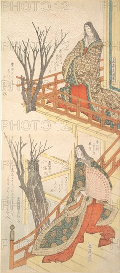 Two Court Ladies Admire the Cherry Trees, ca. 1820.