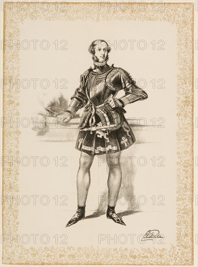 Print of William 2nd Earl of Craven in Costume Worn at Eglinton Tournament 1839, ca. 1839.