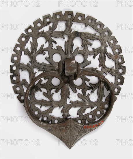 Door handle and plate, German, 15th century.
