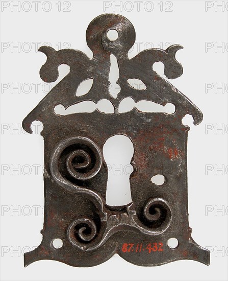 Escutcheon plate, German, 15th-16th century.