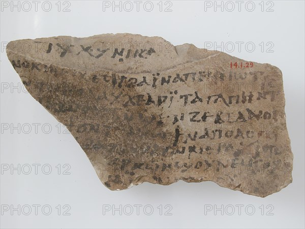 Ostrakon with a Letter from Enoch to His Parents, Coptic, 600.