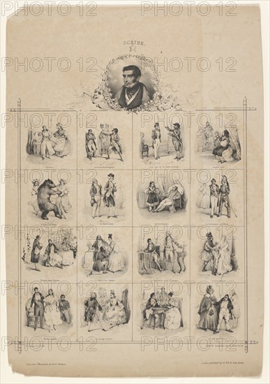 Augustin-Eugène Scribe with Characters, 19th century.