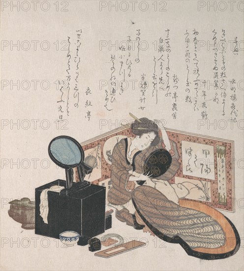 Woman Arranging Her Hair, 19th century.