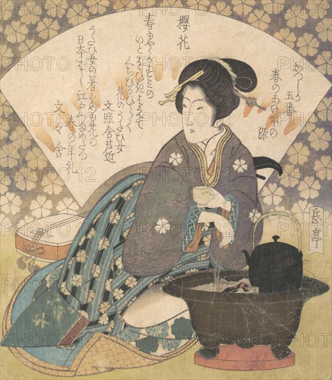 Courtesan Drinking Tea, ca. 1830.