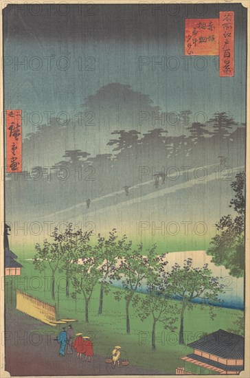 Evening View of Kiribata in Rain at Akasaka, 1859.