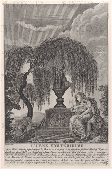 The Mysterious Urn, with the hidden silhouettes of the French royal family, 1793-1800.