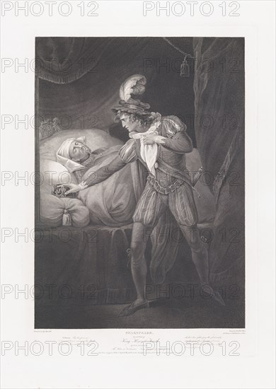 The Palace at Westminster: King Henry and the Prince of Wales (Shakespeare, King Henry IV, Part 2, Act 4, Scene 4), first published 1795; reissued 1852.