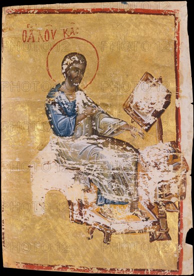 Manuscript Illumination with the Evangelist Luke, Byzantine, late 13th-early 14th century.