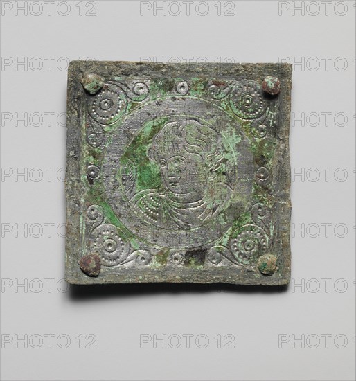 Tinned-Copper Plaque with a Personification, Byzantine, 350-400.