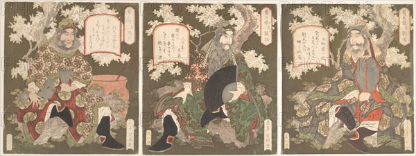 The Three Heroes of Shoku (Shu): Emperor Ryubi (Liu Fei) and His Friends Kwan-u (Kwan Yu) and Chohi (Chang Fei), first half of the 19th century.