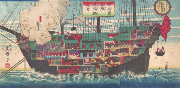 The Interior Works of an Armed Japanese Battleship, 1874 (Meiji 7).