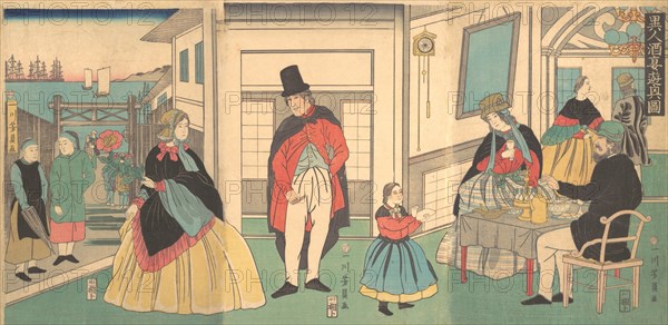 Foreigners Enjoying a Banquet, 2nd month, 1862.