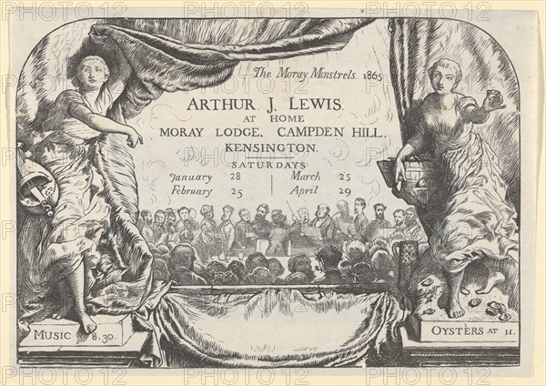The Moray Minstrels (Invitation card of Arthur James Lewis), 1865.