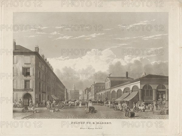 Fulton Street and Market, New York, 1834.