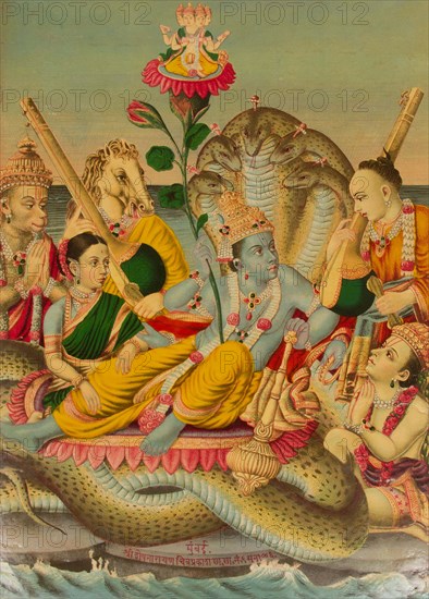 Shri Sheshanarayana, Vishnu Narayana on Shesha, 1886.