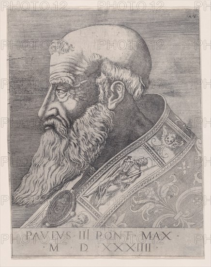 Pope Paul III, Bareheaded, dated 1534.
