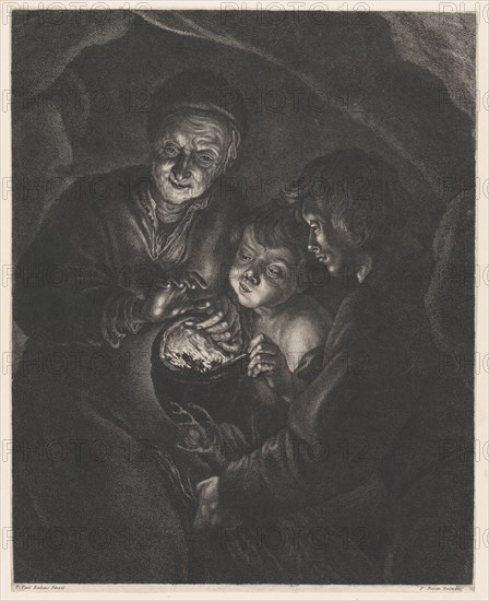Old Woman with a Brazier, after Rubens, 18th century.