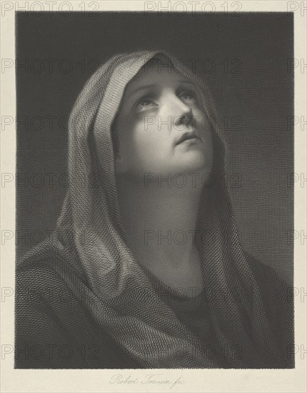 Head of the Virgin looking up to the right, after Reni, 1869.