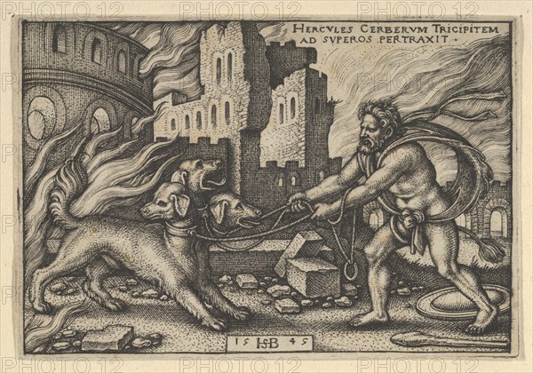 Hercules Capturing Cerberus, from The Labors of Hercules, 1545.
